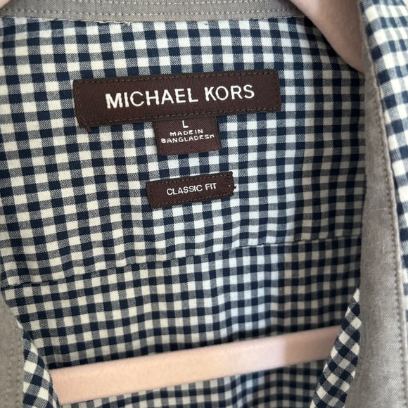 Michael Kors Checkered Short Sleeve Men's Shirt - Large - Picture 2 of 3